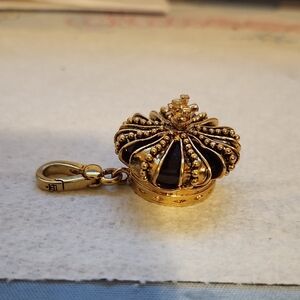 Juicy Couture Gold Crown Charm with Black Enamel